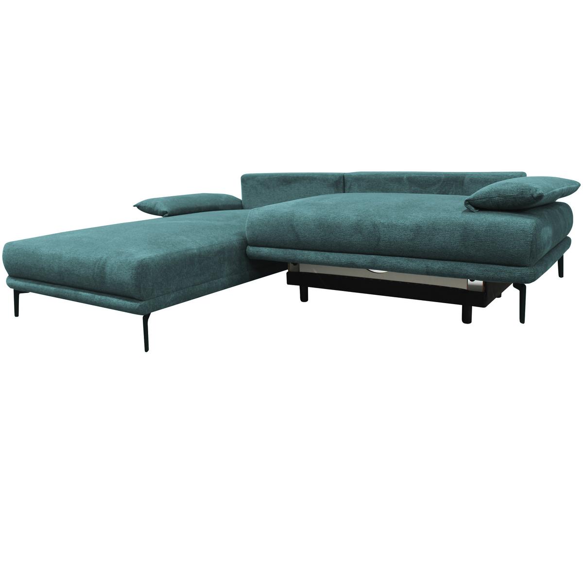 Ecksofa Mit Bettkasten Lagacy 192x260 Cm Webstoff Mintgrün - Schwarz/Mintgrün, Design, Textil (192/260cm) - MID.YOU