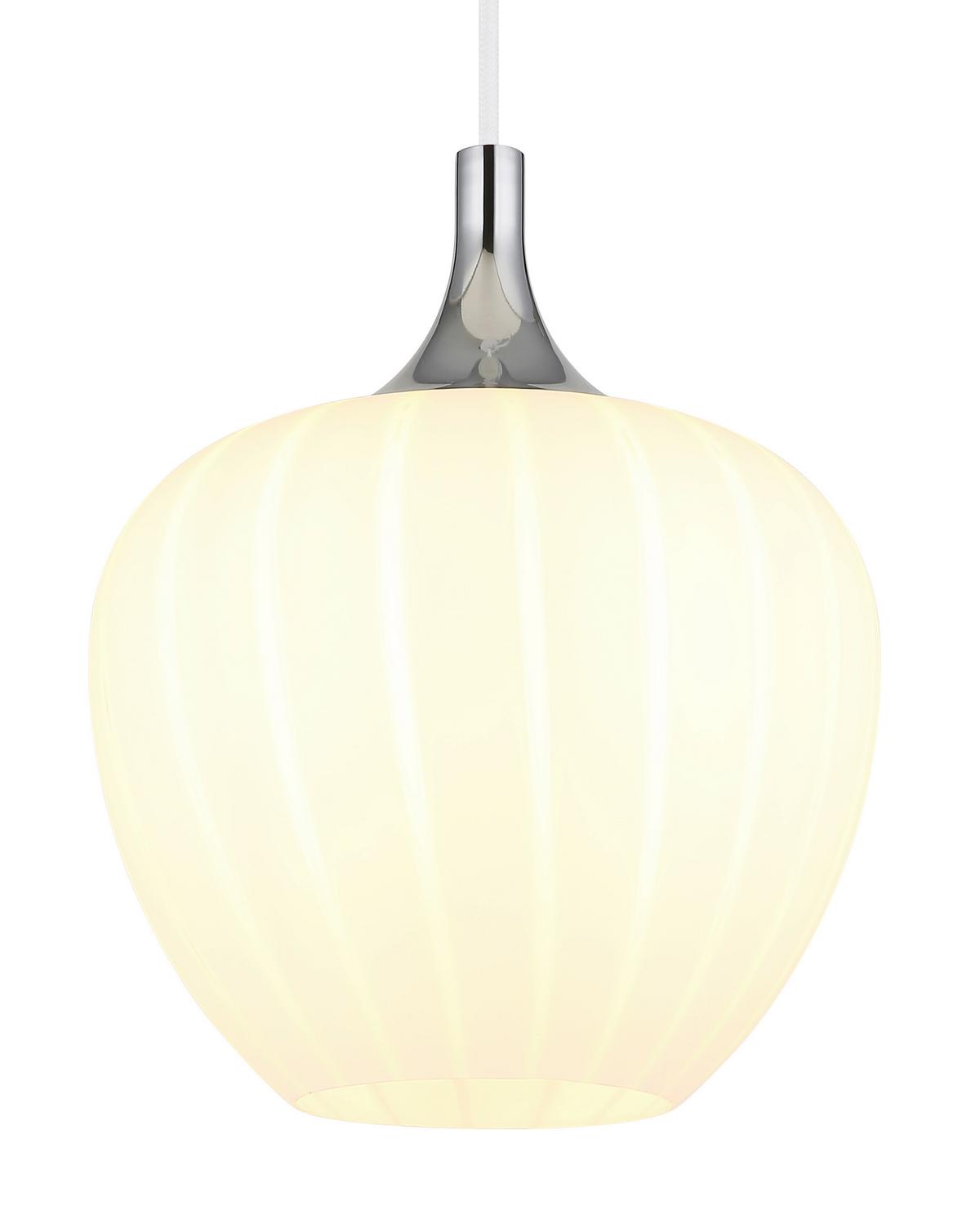 Hängeleuchte 15548hw - Chromfarben/Weiß, KONVENTIONELL, Glas/Metall (24/120cm) - Globo