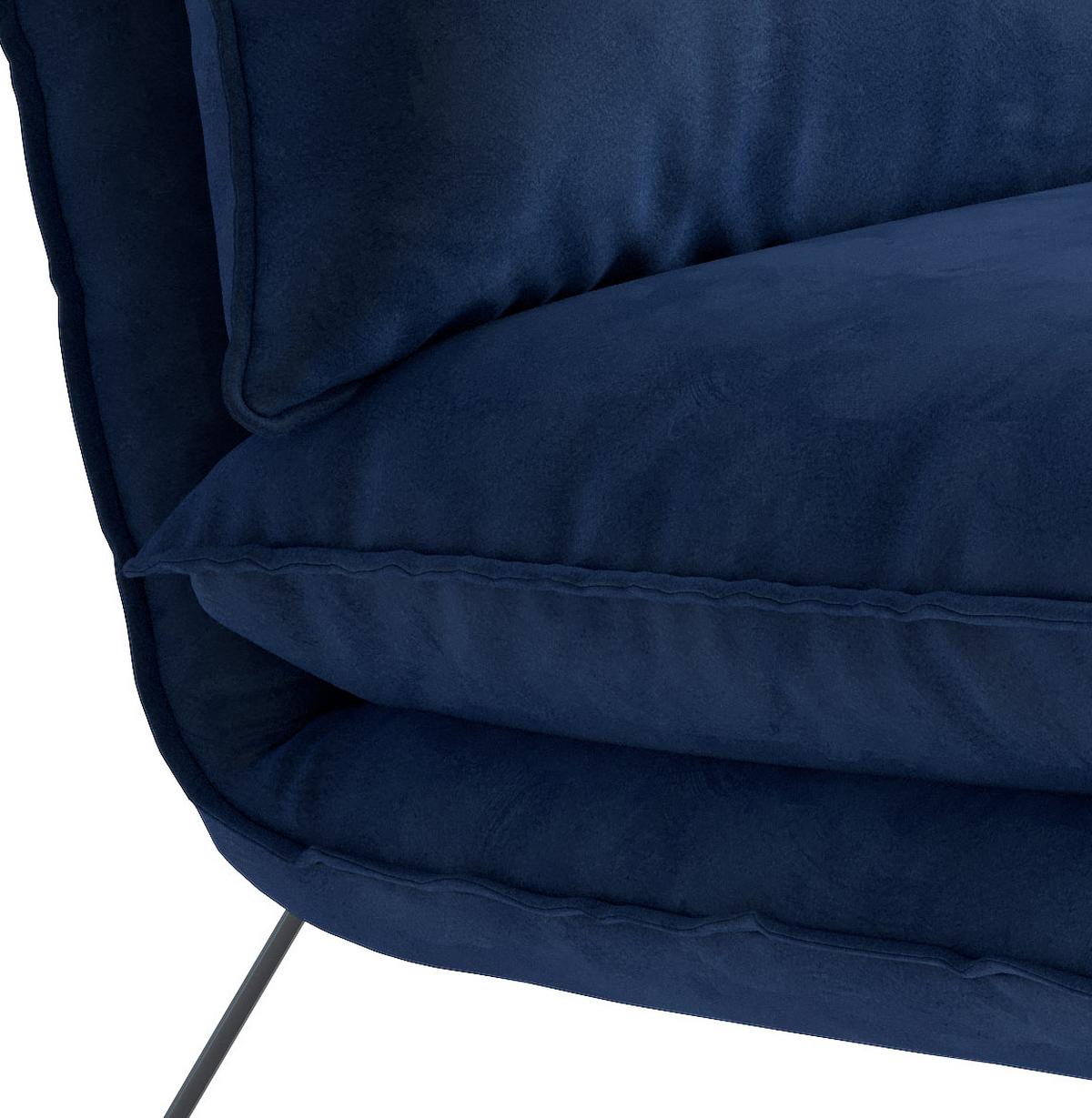 Sessel Skyline - Royalblau, Design, Textil (72/84/90cm) - Livetastic