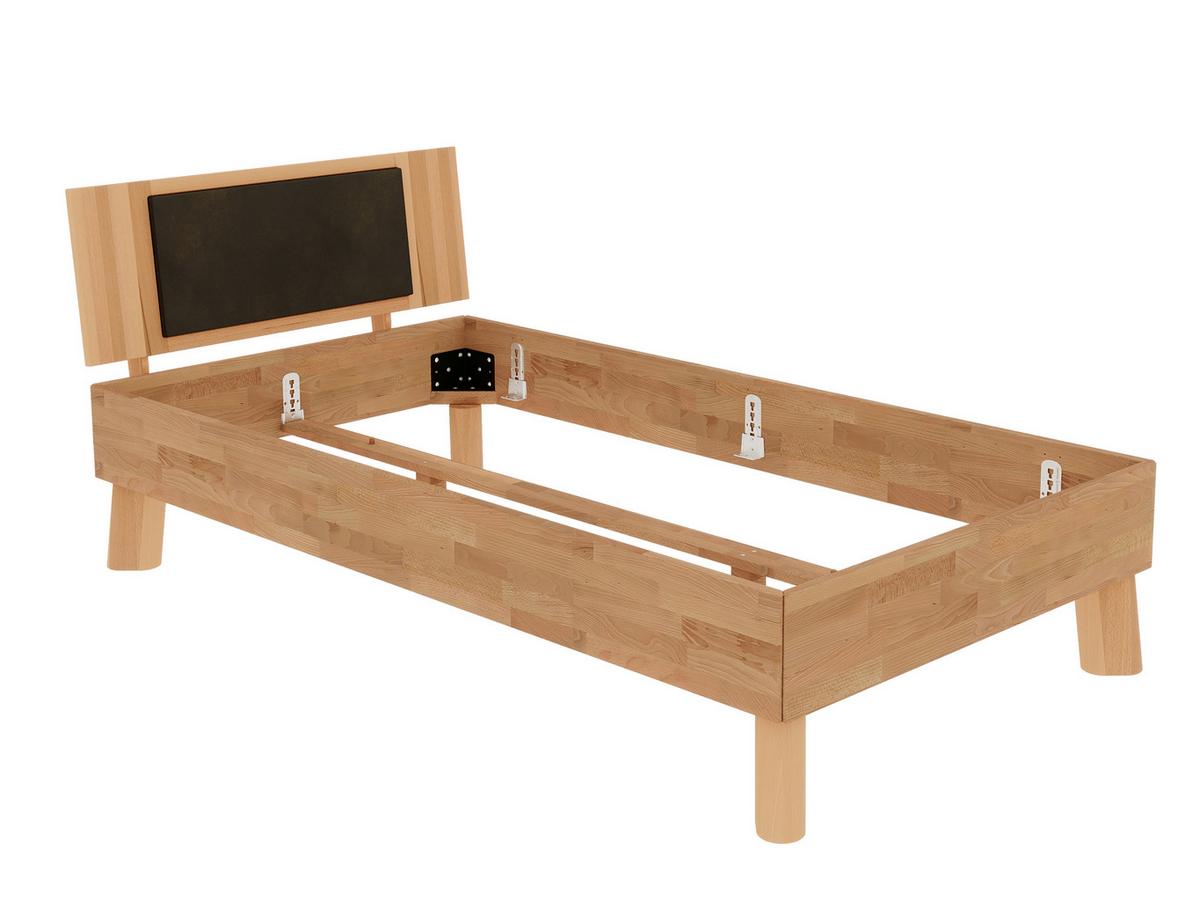 Bett Como Naturfarben /Kernbuche 100x200cm - Naturfarben/Kernbuche, MODERN, Holz (100/200cm) - MID.YOU