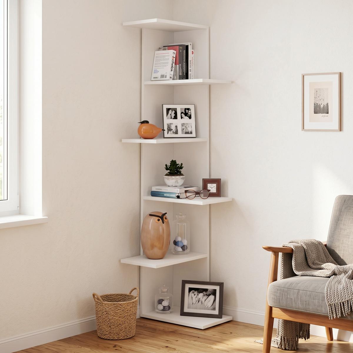 Eckreal Balos Weiß B: 37 cm - Weiß, LIFESTYLE, Holzwerkstoff (37/140/37cm) - MID.YOU
