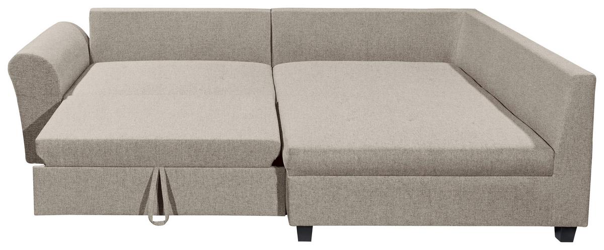 Ecksofa Liz Sandfarben S: 252x175 cm - Sandfarben/Schwarz, MODERN, Textil (252/175cm) - Livetastic