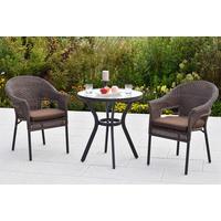 Gartenset Ravenna - Graphitfarben/Braun, MODERN, Kunststoff/Textil - Gardenson