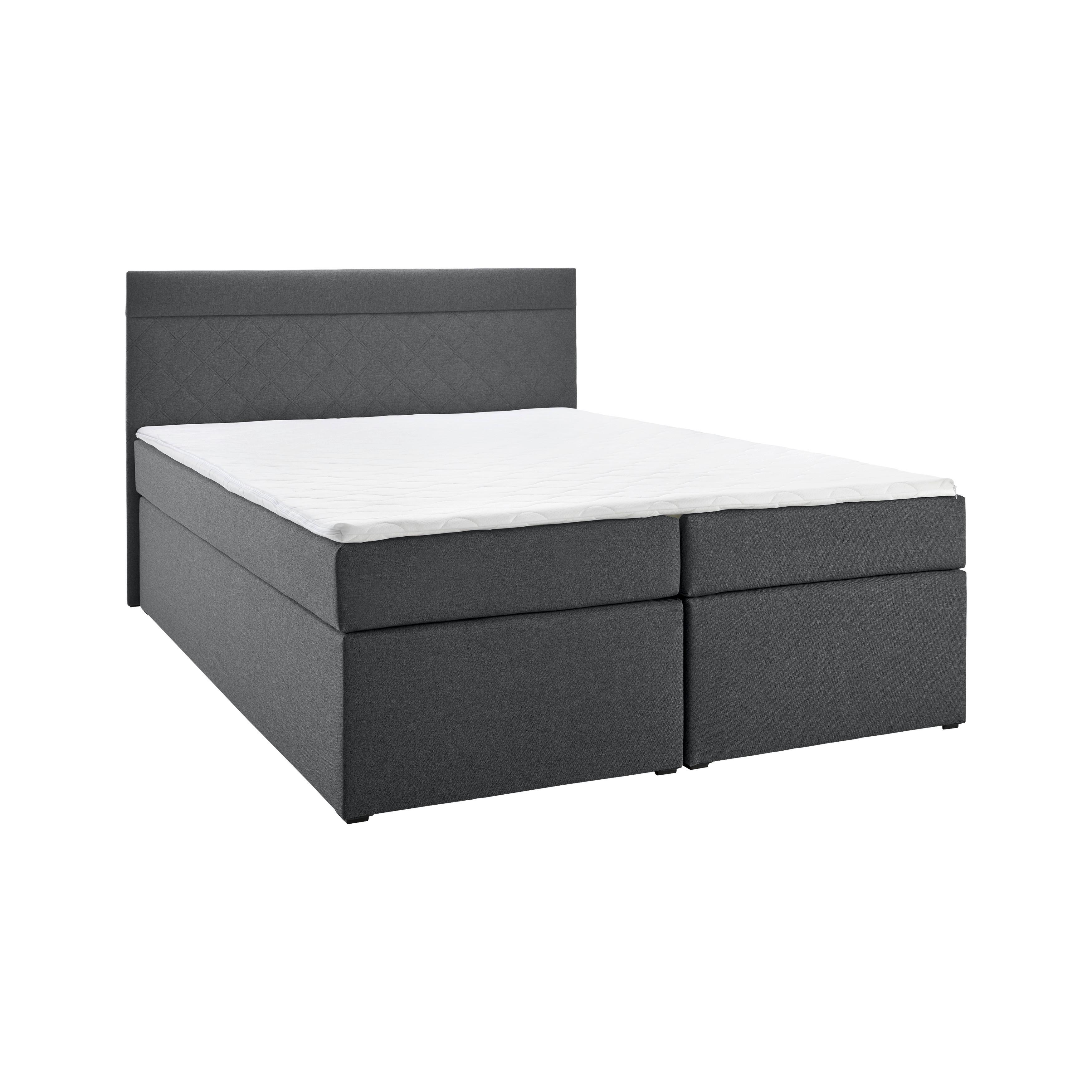 Boxspring postel ROSA, 140x200 cm, antracitová - antracitová/tmavosivá, Modern, drevo/kompozitné drevo (140/200cm) - Bessagi Home