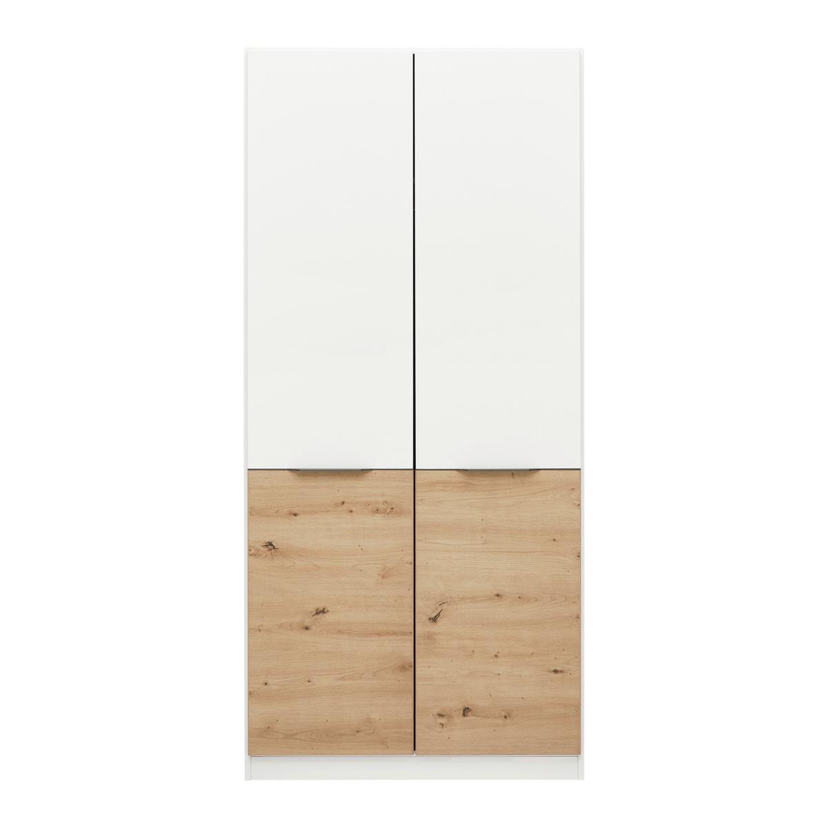 SKRIŇA S OTOČNÝMI DVERAMI MAX-EXTRA - sivá/biela, Konventionell, kompozitné drevo/plast (91/197/54cm)