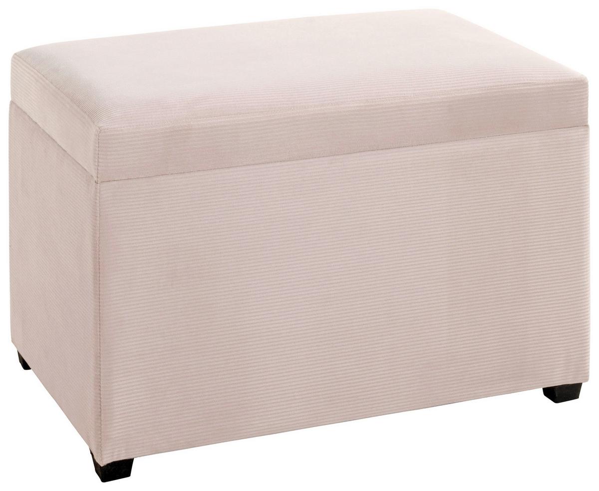 Truhlová lavice s úložným prostorem Conny, š: 58 cm - černá/krémová, Design, kompozitní dřevo/textil (58/42/39cm)