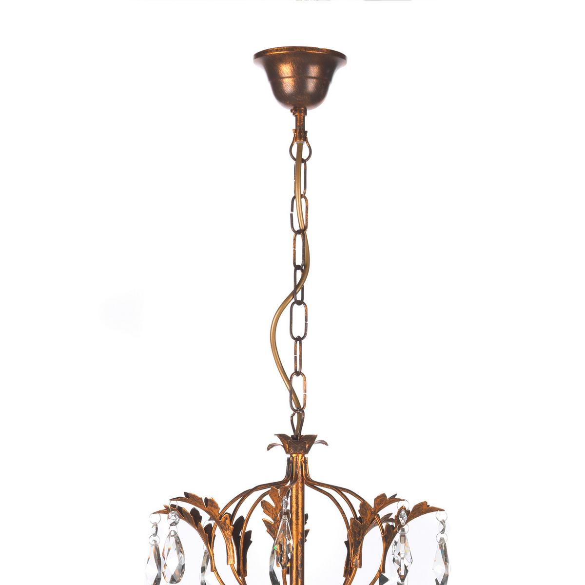 Kristall-hängeleuchte 4669/8b - Bronzefarben, Design, Glas/Metall (80/105cm)