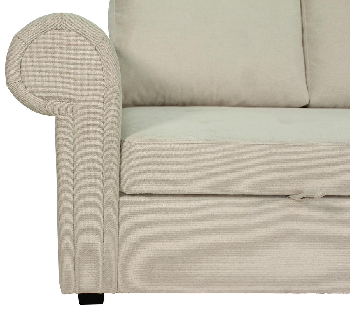 Ecksofa Oslo Creme B: 260 cm - Creme, ROMANTIK / LANDHAUS, Textil (260/85/155cm) - James Wood