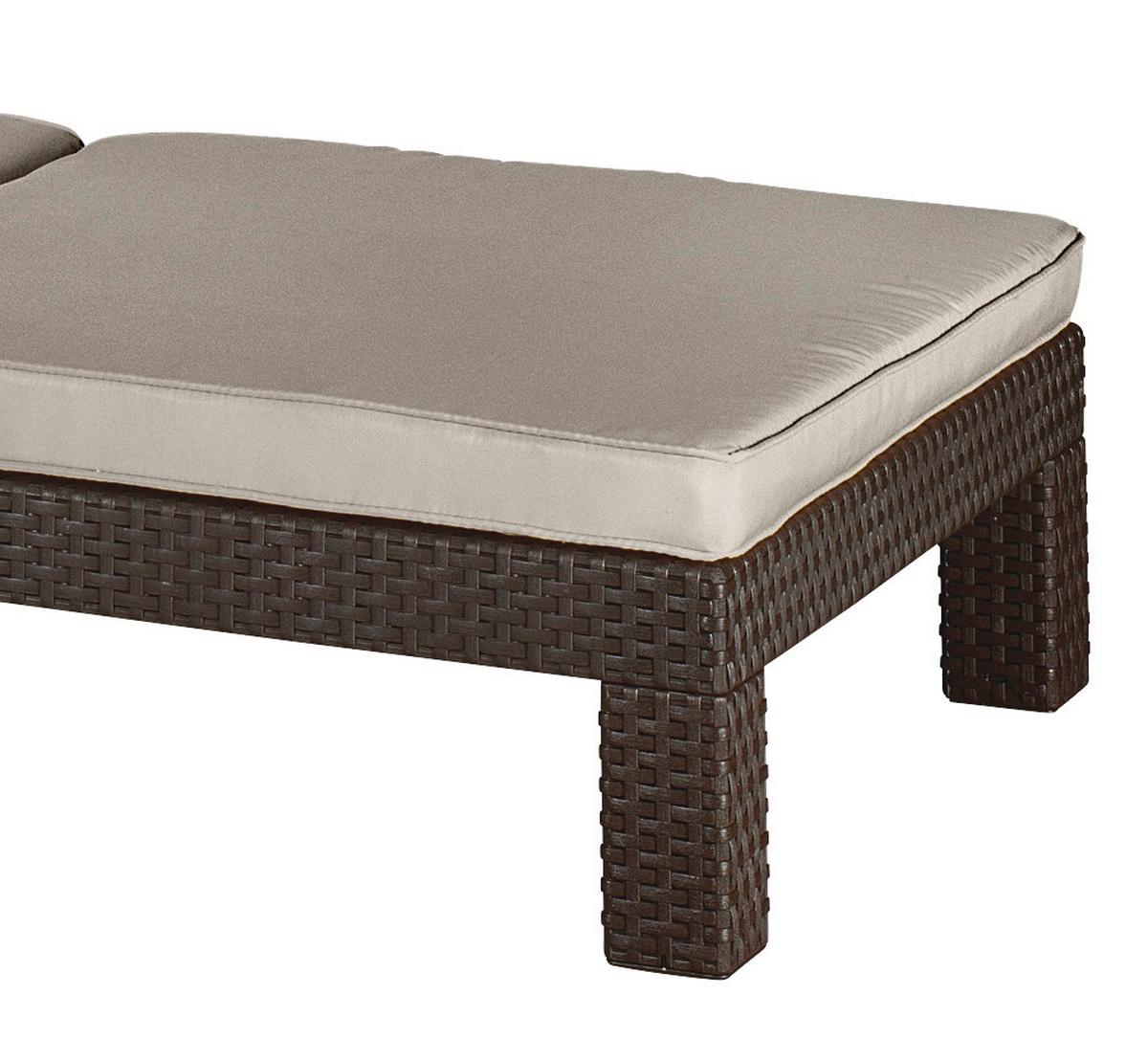 Sonnenliege Daytona Polyrattan Verstellbar Mit Auflage - Braun, MODERN, Kunststoff (195/64/22cm) - Keter