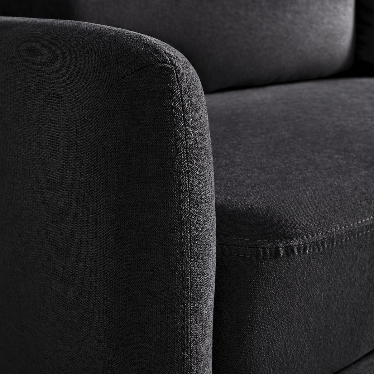 Praktická rozkladacia pohovka Oliver, antracit - čierna/farba akácie, Modern, drevo/textil (220/74/93cm) - Bessagi Home