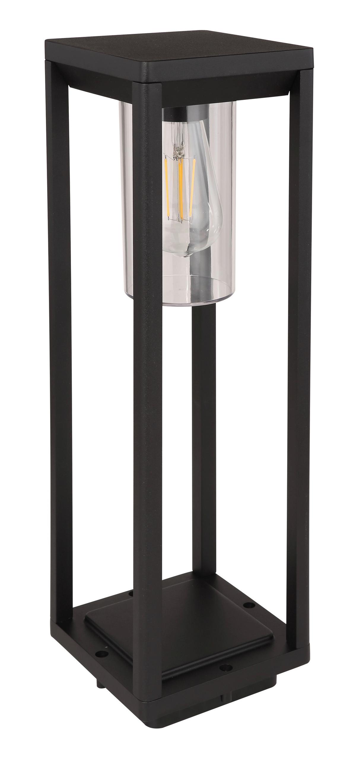 Außenleuchte Candela 15 Watt Aluminium - Klar/Schwarz, Basics, Kunststoff/Metall (15/15/50cm) - Globo