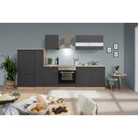 Küchenzeile ohne Geräte B: 300 cm Grau/Eiche Dekor - Eichefarben/Grau, Basics, Holzwerkstoff (300cm) - Respekta