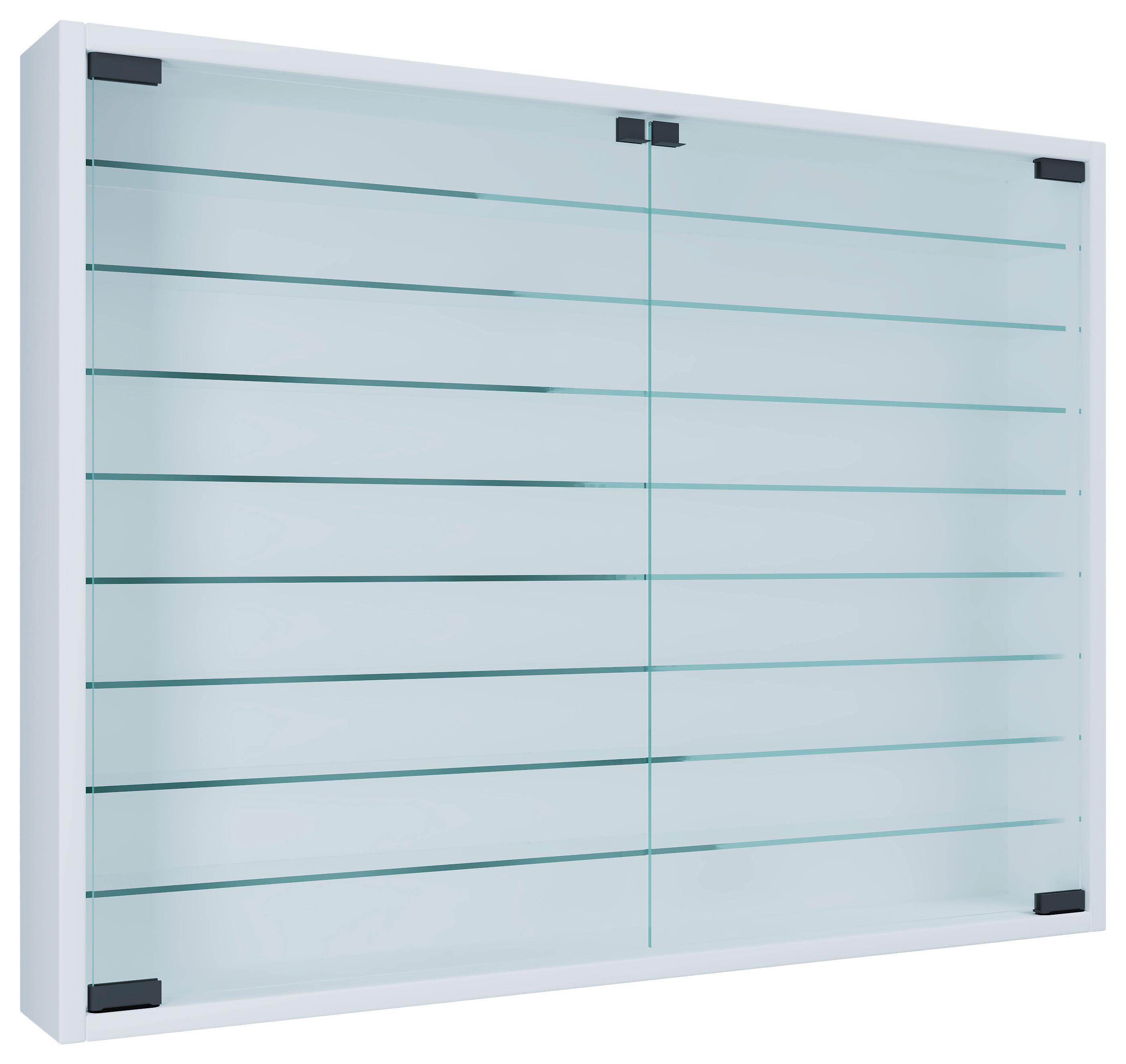 Hängevitrine Mandosa Xxl B: 80 Cm Weiß Mit Glastüren