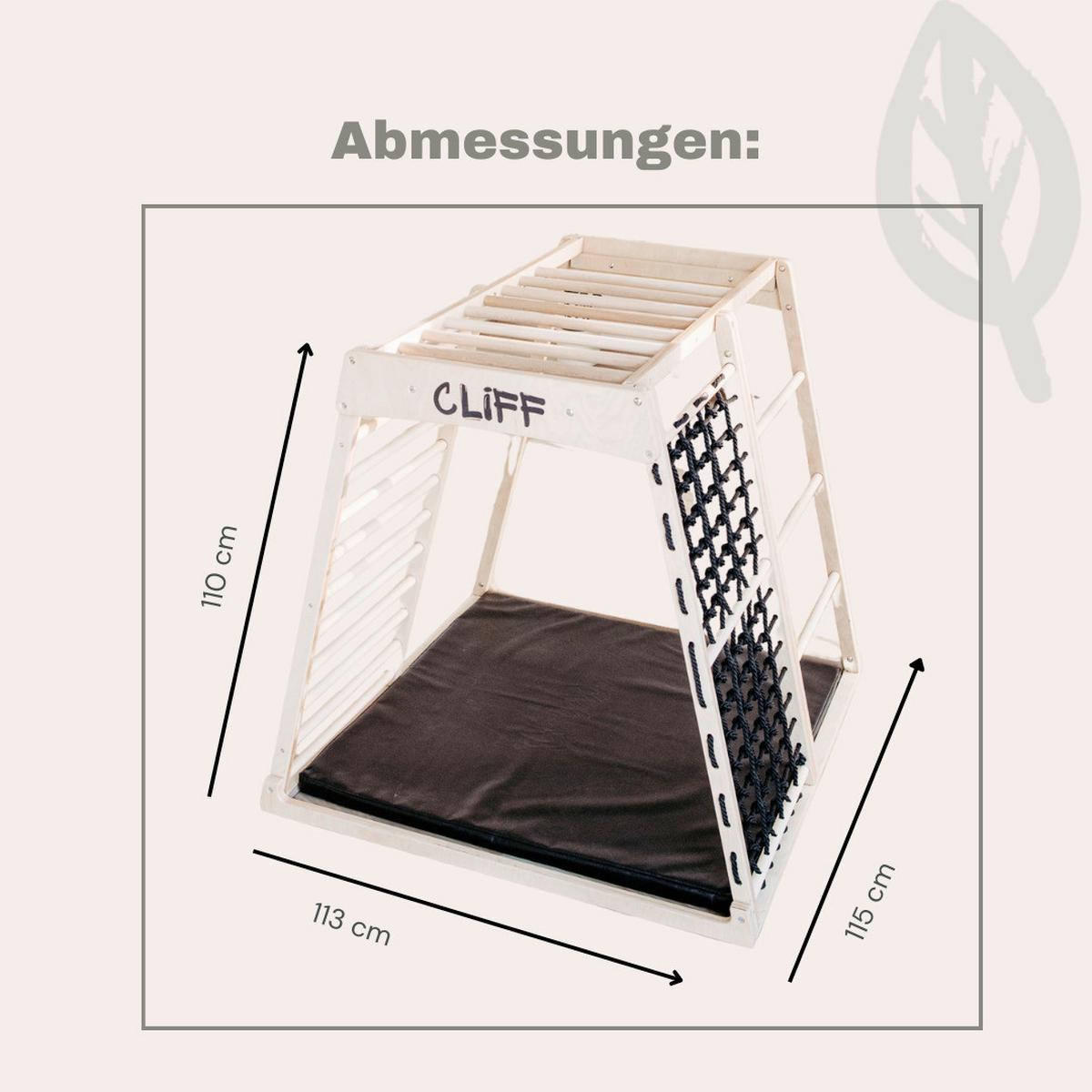 Klettergerüst 'Cliff' PRO BLACK EDITON - Schwarz/Weiß, Basics, Holz (113/115/110cm) - CLIFF