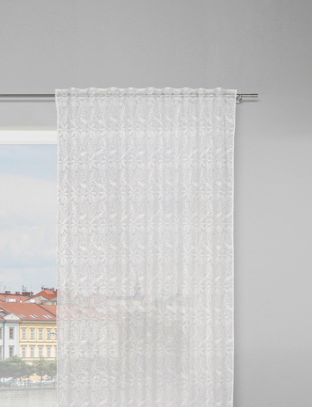 HOTOVÝ ZÁVĚS DALIA - bílá, Romantický / Rustikální, textil (140/245cm) - Modern Living