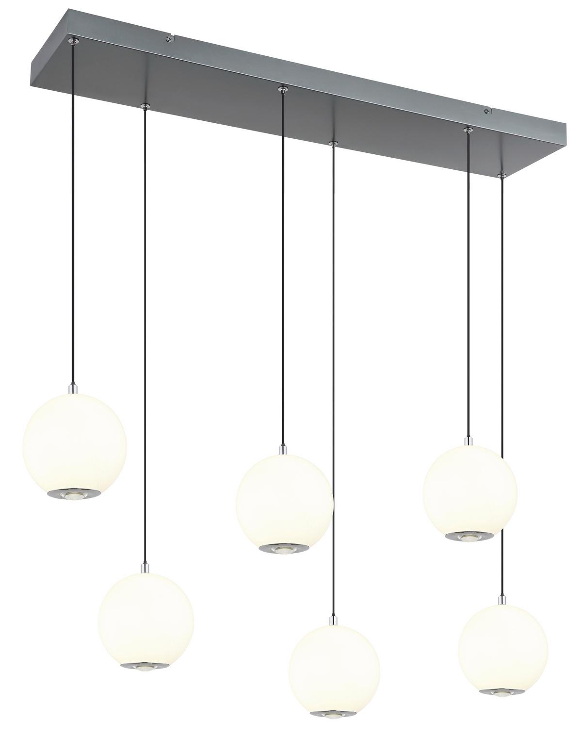 LED-HÄNGELEUCHTE 3000,4000,6000K - Klar/Chromfarben, KONVENTIONELL, Glas/Kunststoff (97,5/30/150cm) - Globo
