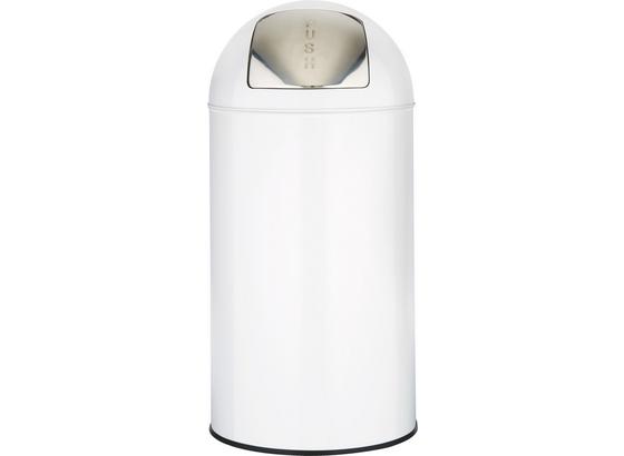 Odpadkový Kôš Push Can - L - farby zinku/biela, kov (35/76cm) - Mömax modern living Odpadkový Kôš Push Can - L - farby zinku/biela, kov (35/76cm) - Mömax modern living