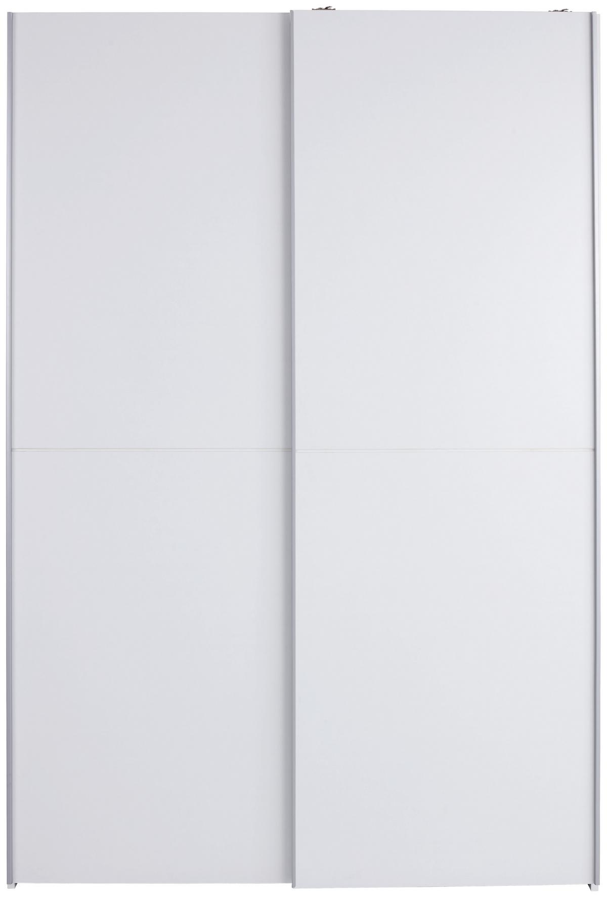 Schwebetürenschrank 125cm Fast, Weiß - Weiß, KONVENTIONELL, Holzwerkstoff (125/195,5/38cm)
