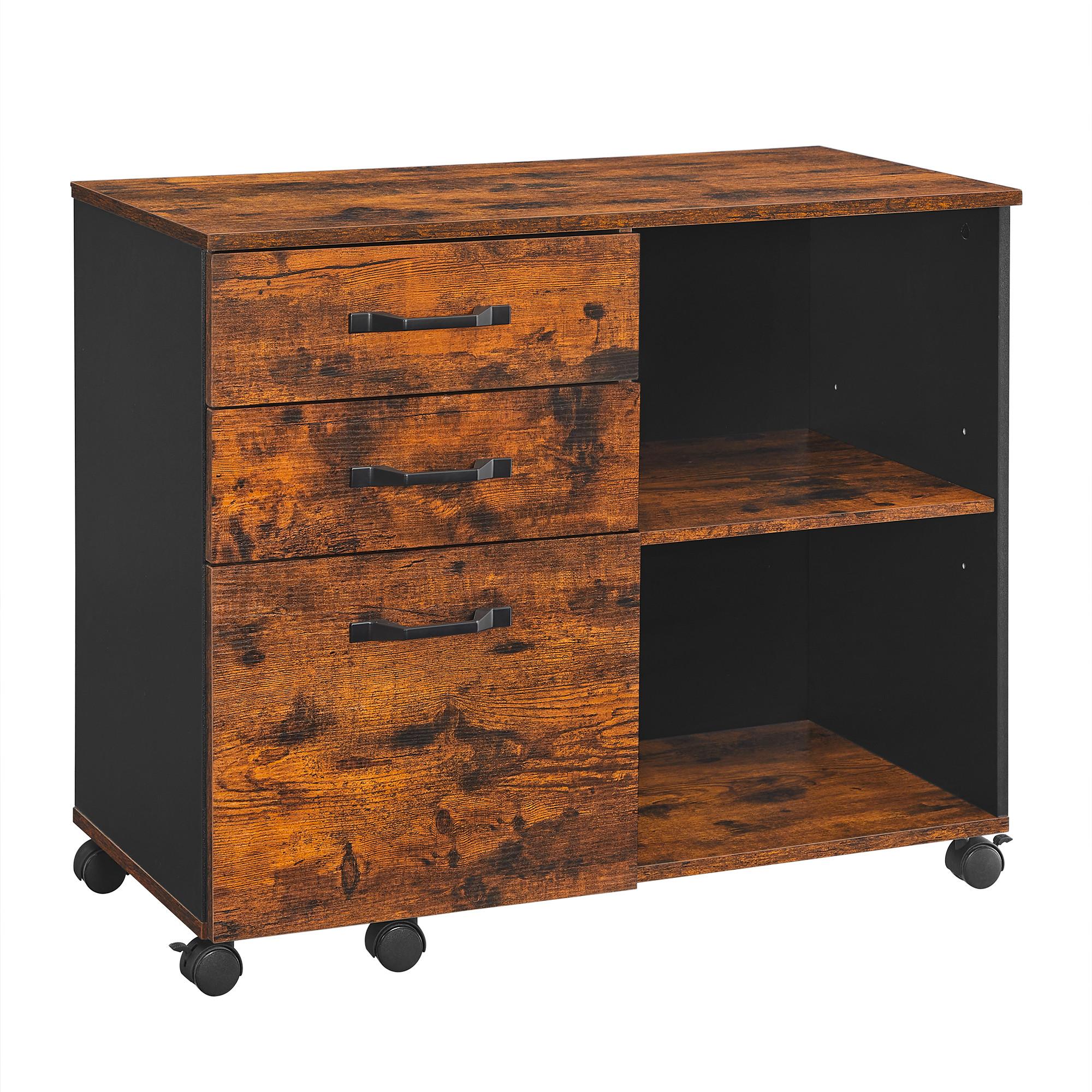Rollcontainer Iron B: 80 Cm Braun/schwarz - Schwarz/Braun, Basics, Holz/Holzwerkstoff (80/66/40cm) - Boxxx