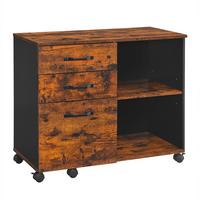 Rollcontainer Iron B: 80 cm Braun/Schwarz - Schwarz/Braun, Basics, Holz/Holzwerkstoff (80/66/40cm) - Boxxx