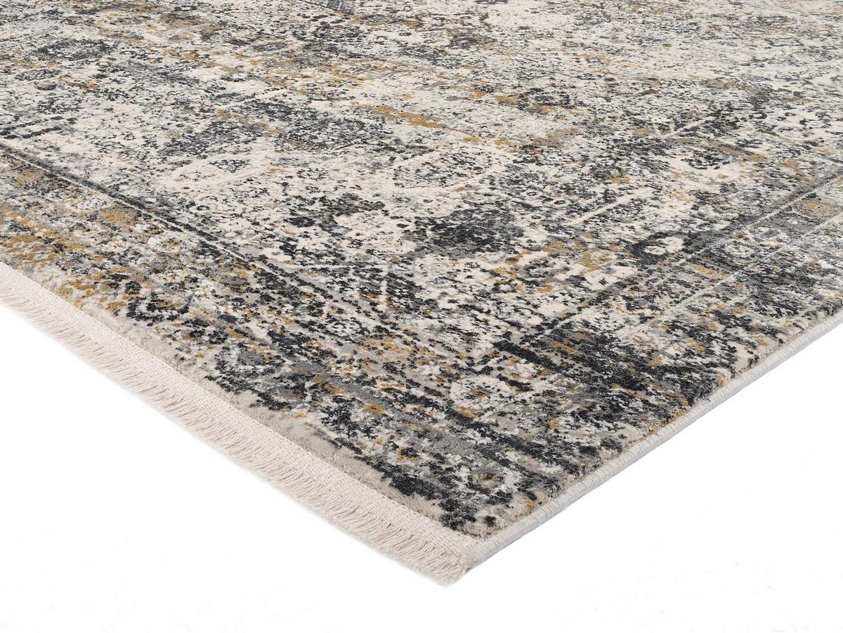 Webteppich Grau/Goldfarben Toulon 67x130 cm - Goldfarben/Grau, LIFESTYLE, Textil (67/130cm) - Dieter Knoll