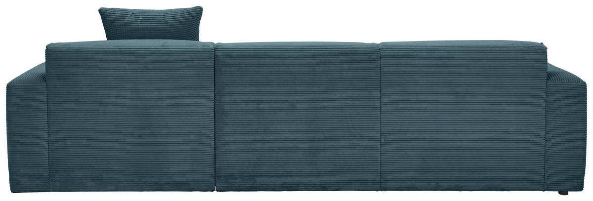 Ecksofa Pearl - Petrol/Schwarz, Design, Textil (303/196cm) - Livetastic