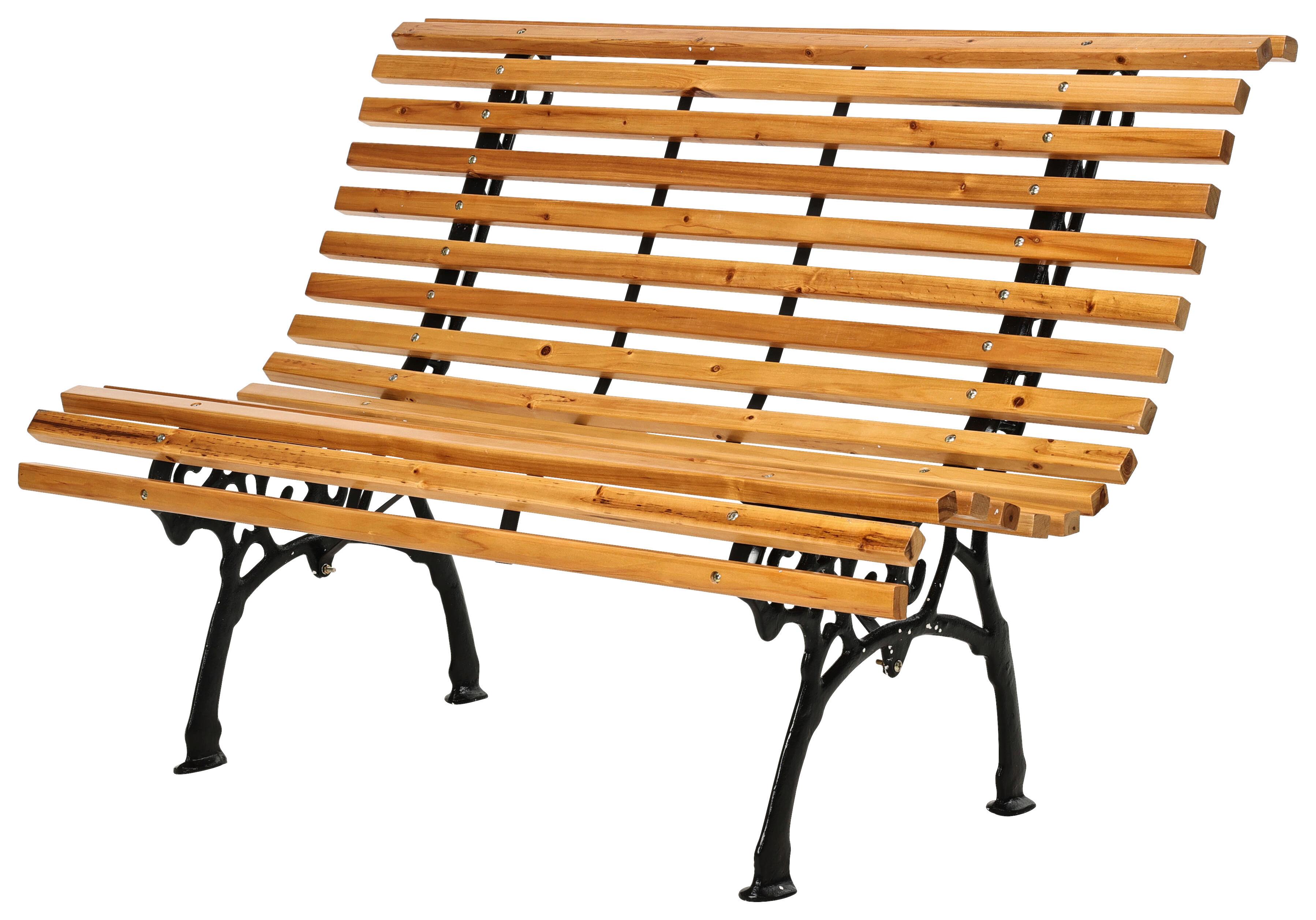 Gartenbank Holz Marie 2-Sitzer Marie - Schwarz/Naturfarben, Basics, Holz (117,00/61,00/77,00cm)