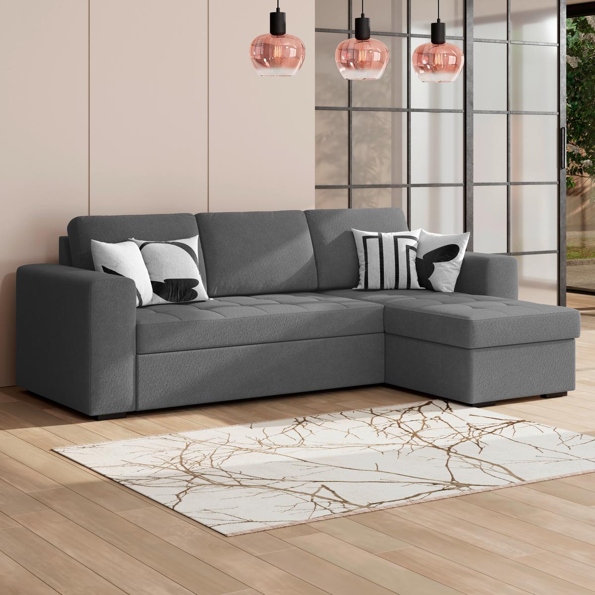 Ecksofa Jan Anthrazit S: 247x155 Cm - Anthrazit, Trend, Textil (247/155cm)