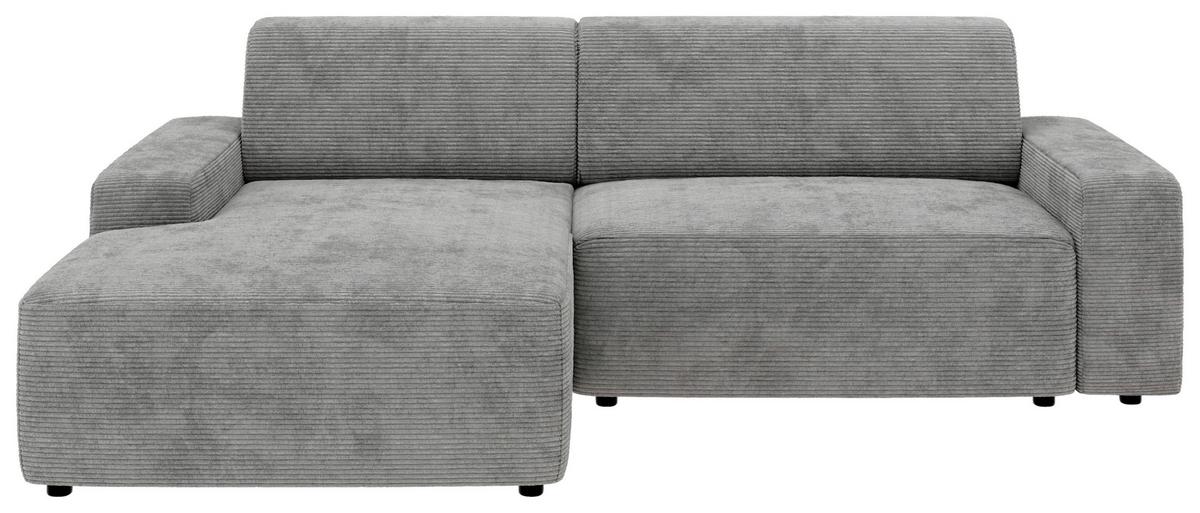 Ecksofa Wien, Grau S: 162x246 cm - Schwarz/Grau, MODERN, Textil (162/246cm) - Trendmanufaktur