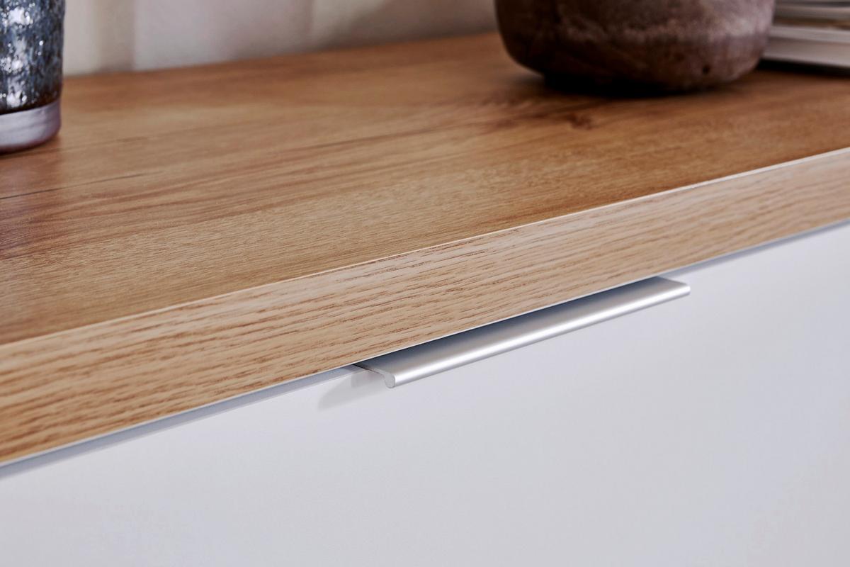 Sideboard 160 cm Libre Sb 160 Weiß/Eichefarben - Eichefarben/Weiß, KONVENTIONELL, Holzwerkstoff (160/77/39cm) - Livetastic