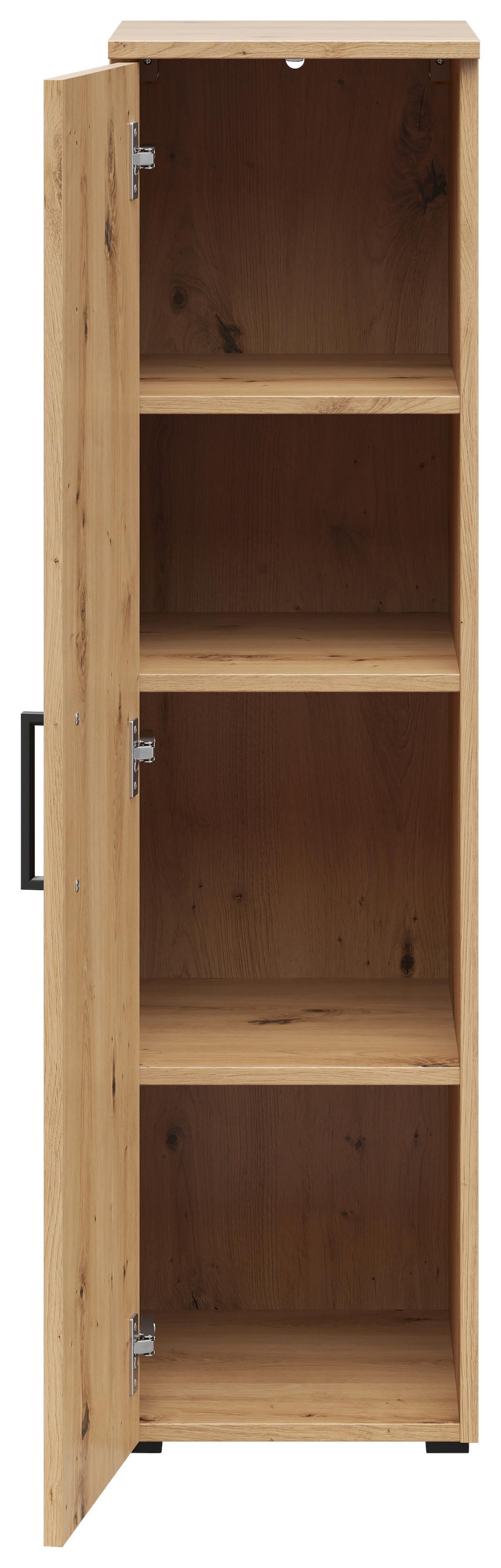 Skriňa CABINET š: 30 cm - čierna/dub artisan, Modern, kompozitné drevo/plast (30/115/40cm)