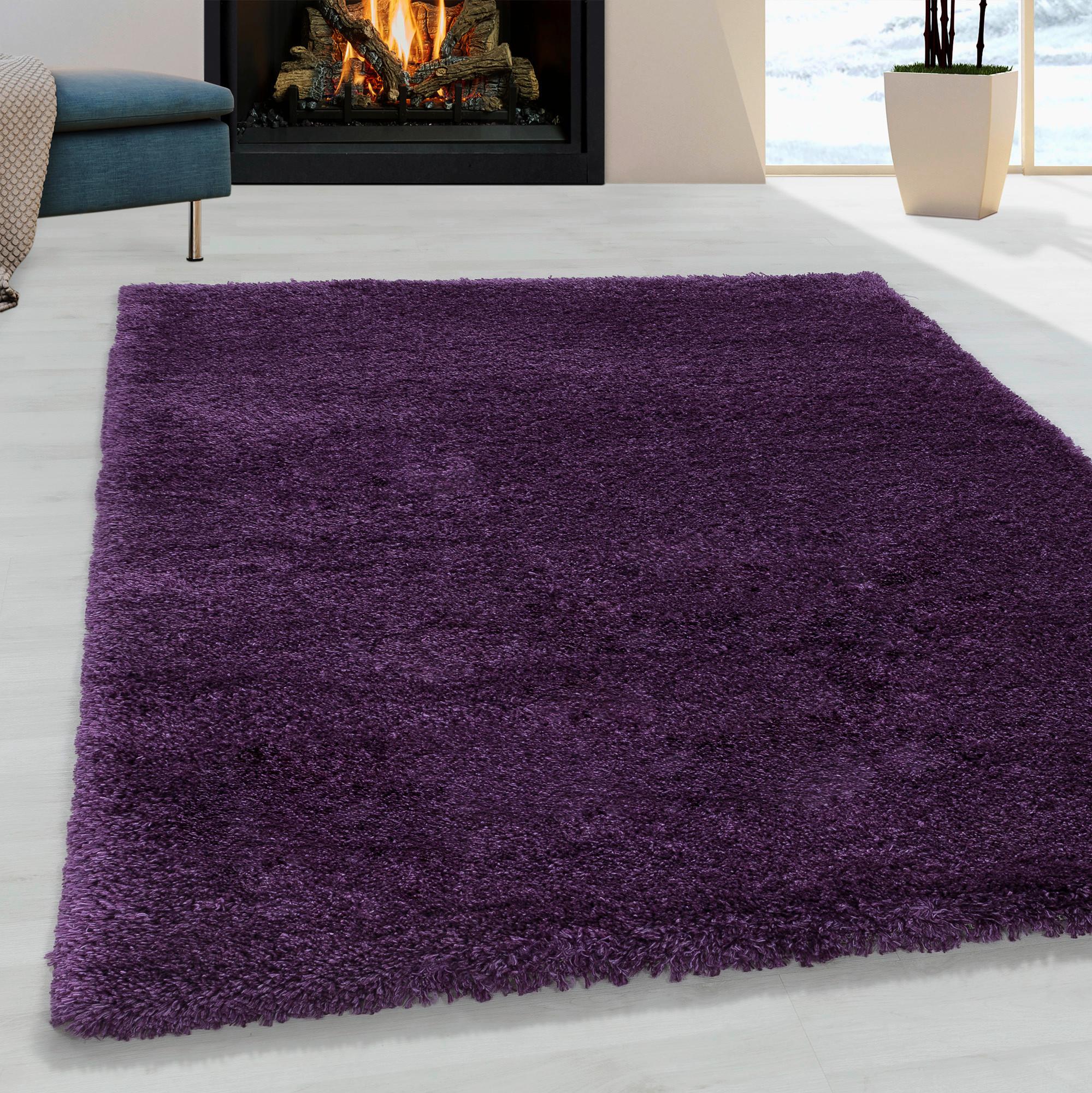 Hochflor Teppich Lila Fluffy 280x370 cm - Lila, Basics, Textil (280/370cm)