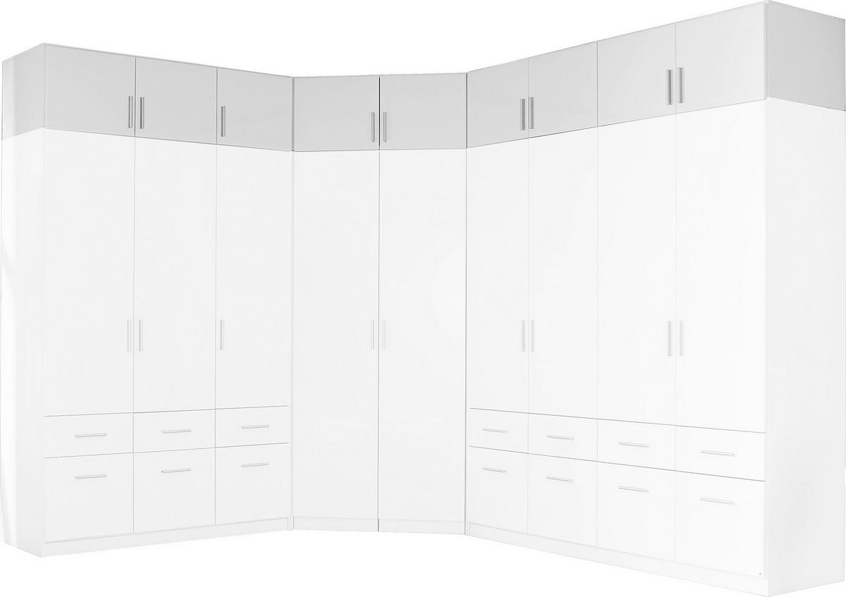 Aufsatzschrank 91cm Celle Alpinweiß, Weiß Hochglanz - Weiß Hochglanz/Weiß, MODERN, Holz (91/40/54cm)