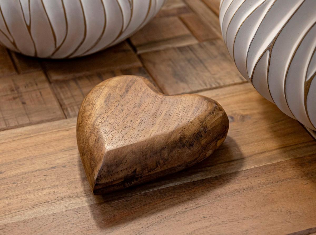 Skulptur Haki Teak, Braun B: 14 cm - Braun, Basics, Holz (14/4.5/16cm)