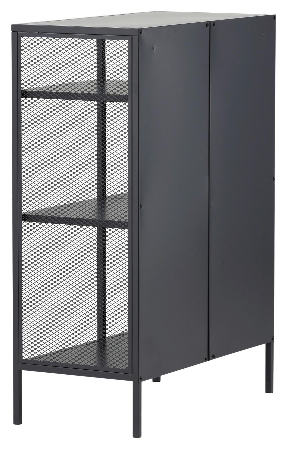 Bücherwand Misha - Dunkelgrau/Grau, Design, Metall (80/110/40cm) - Livetastic