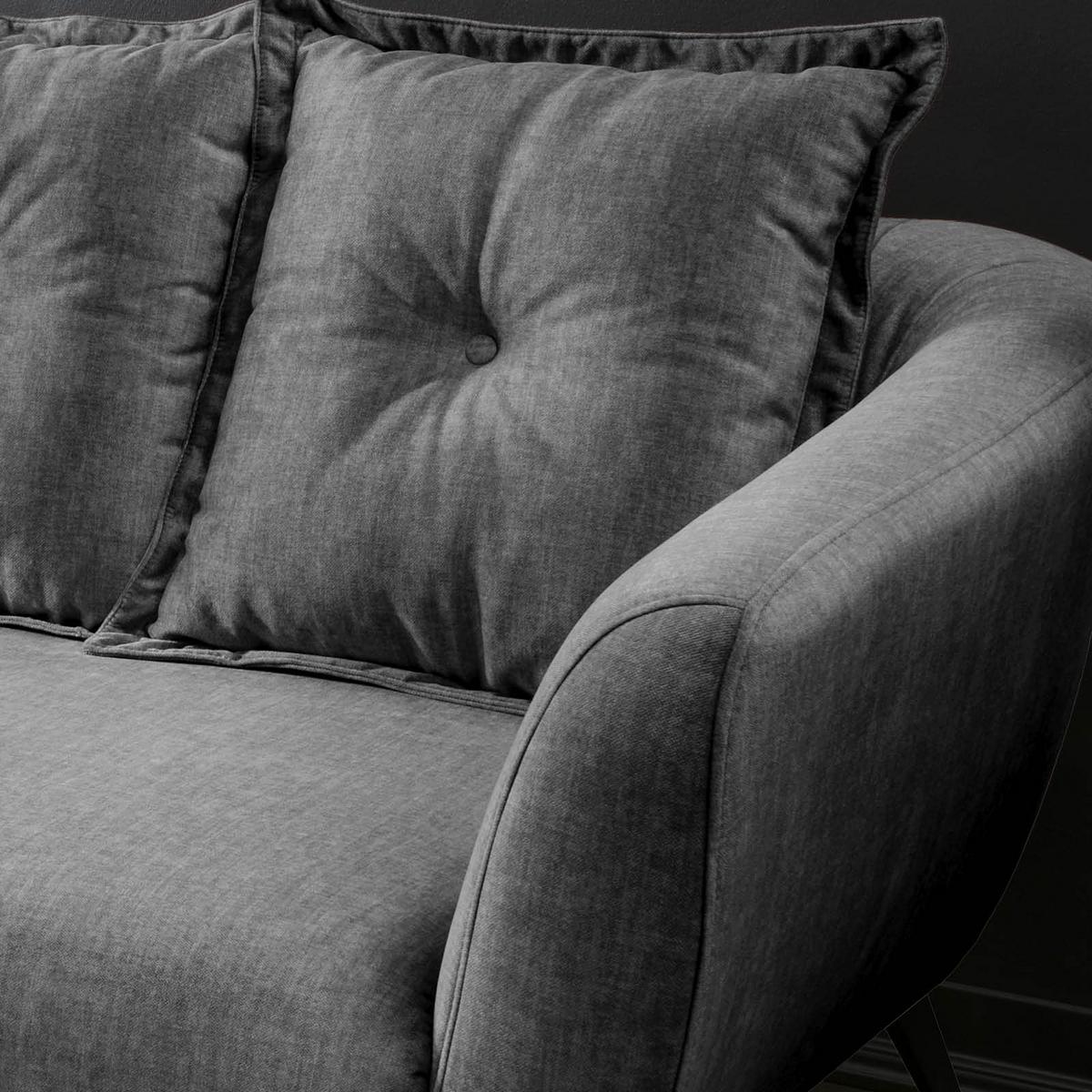 3-Sitzer-Sofa Baggio Grau B: 236 cm - Schwarz/Grau, MODERN, Holz/Textil (236/94/103cm) - Livetastic