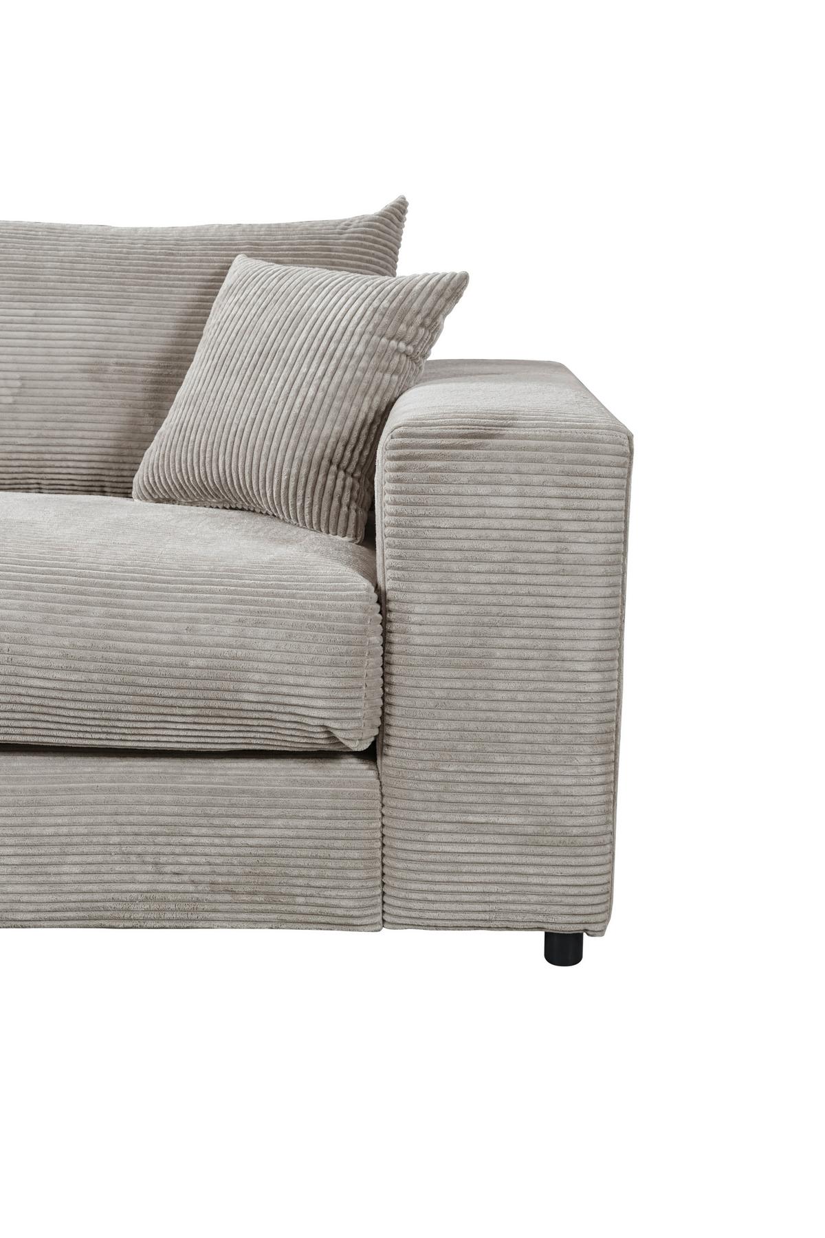 Ecksofa Funny S Links, Grau Schenkel: 180x265 cm - Schwarz/Grau, Basics, Textil (180/265cm) - Livetastic