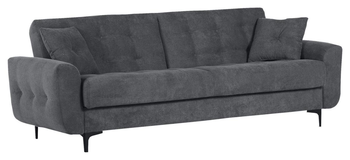 Schlafsofa Morton - Anthrazit/Schwarz, KONVENTIONELL, Textil (230/84/95cm) - Livetastic