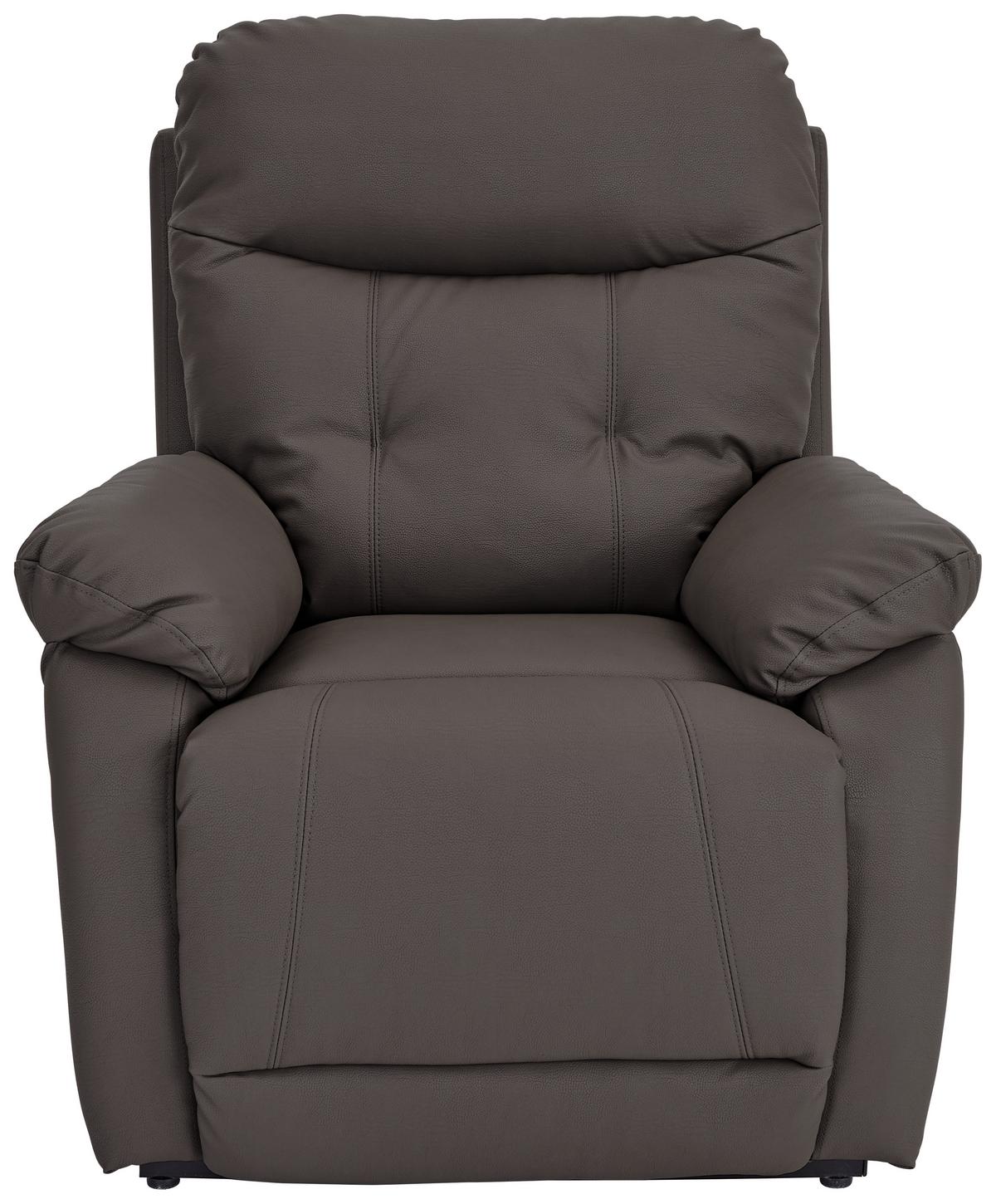 Relaxačné kreslo MARIO, hnedá, kožený vzhľad - hnedá/čierna, Konventionell, kov/textil (89/107-79/94-165cm) - James Wood
