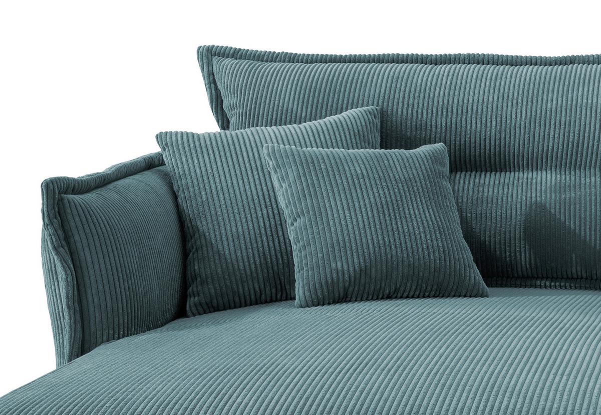 Ecksofa Lava Petrol S: 180/255 cm - Petrol/Schwarz, MODERN, Textil (180/255cm) - Livetastic