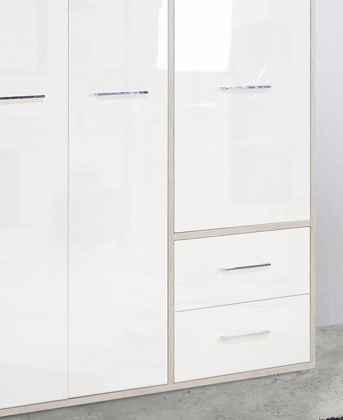 Drehtürenschrank Jandia - Eichefarben/Weiß, KONVENTIONELL, Holzwerkstoff/Kunststoff (209/201,5/60cm) - MID.YOU