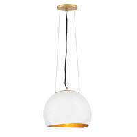 Hängeleuchte Nula H: 36,7 cm 1-Flammig - Goldfarben/Weiß, LIFESTYLE, Metall (35.6/36.7-297.2cm) - Elstead Lighting