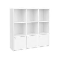 Bücherregal Mit 3 Türen B: 98 cm, Weiß - Weiß, Basics, Holzwerkstoff (98/98/30cm) - Boxxx