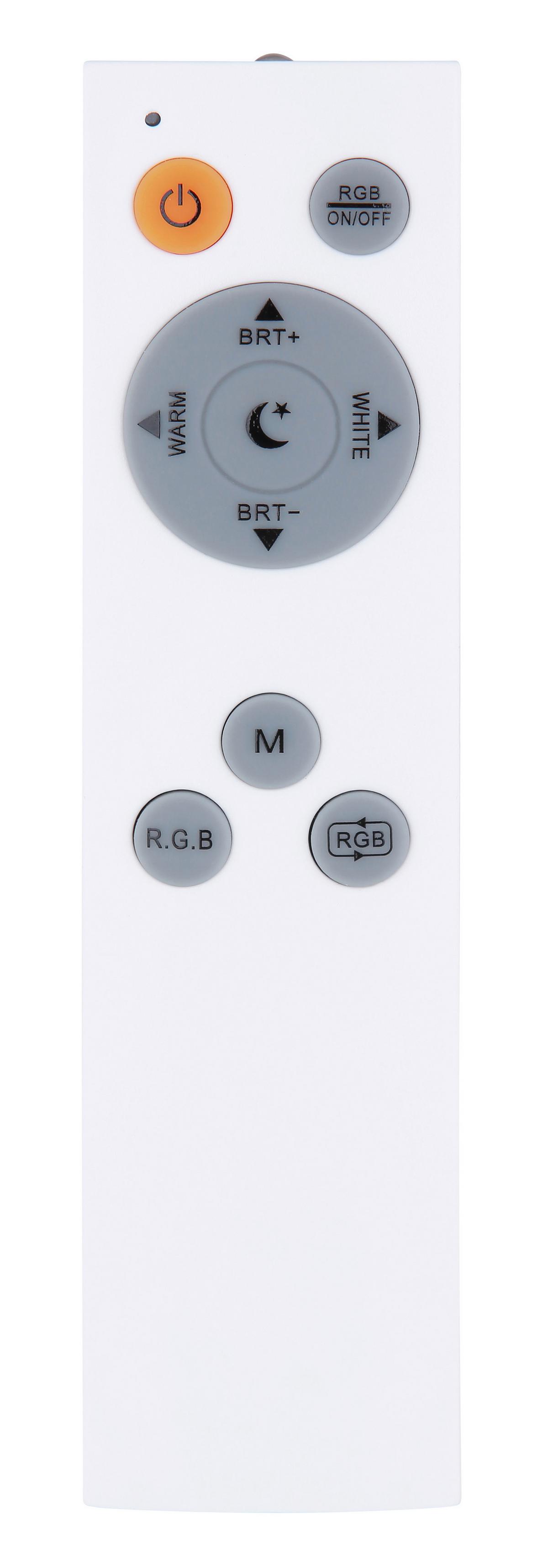 LED-Deckenleuchte L: 44,3 cm mit Fernbedienung - Weiß, Design, Kunststoff/Metall (44,3/44,3/6,3cm) - Globo