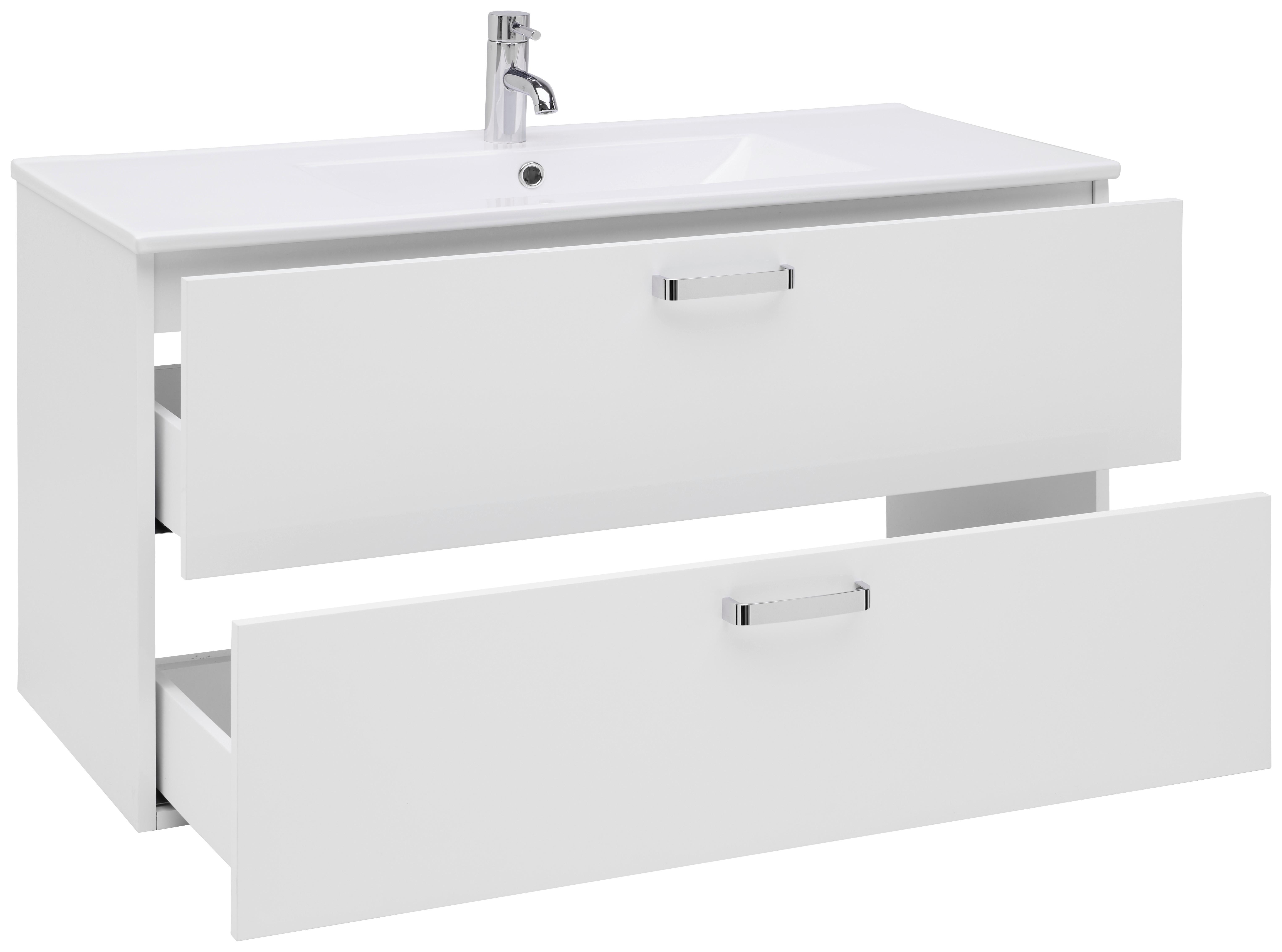 Waschbecken Mit Unterschrank B: 100 Cm Weiß
