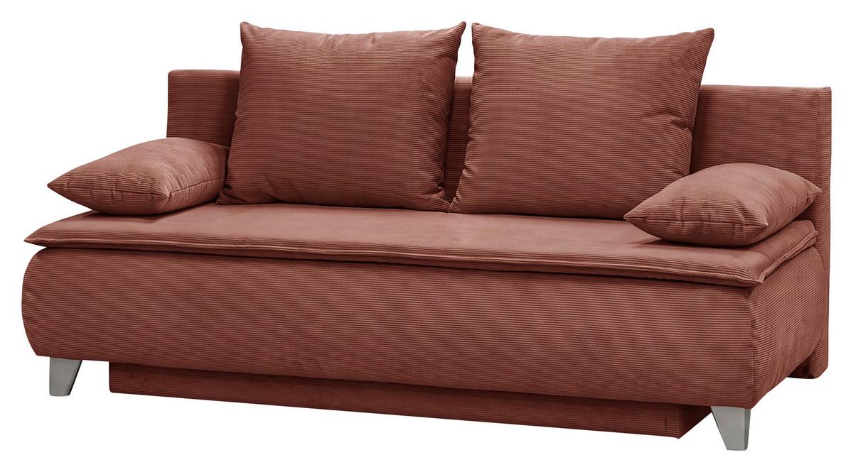 Boxspringová pohovka MONA LUX, červenohnědý manšestr - červenohnědá, Moderní, textil (208/100/106cm) - Mömax
