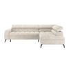 Ecksofa Volf Rechts New Cremefarben, S: 261x203 cm - Creme/Schwarz, Trend, Kunststoff/Textil (261/203cm)