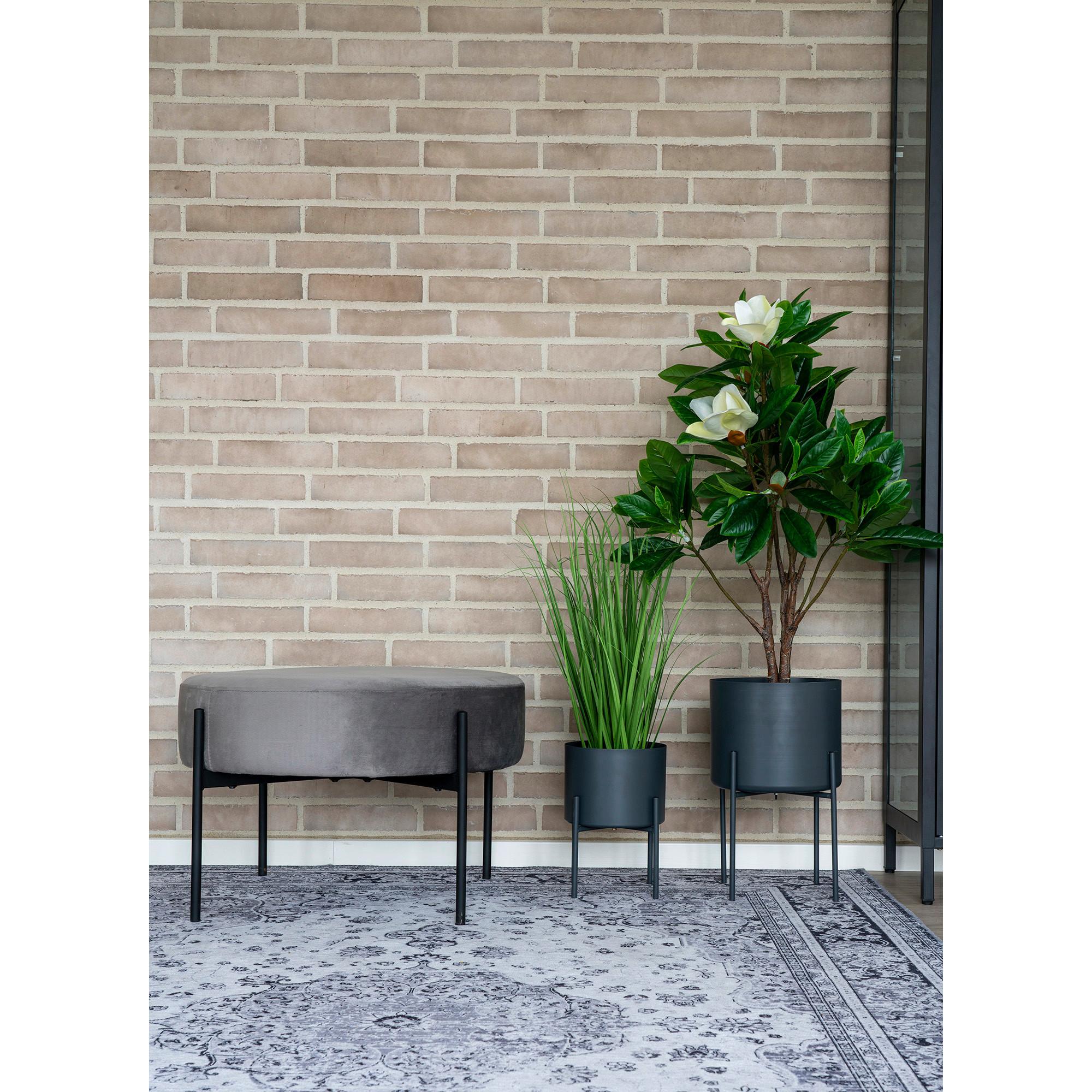 Übertopf-Set Pavia Grau 2-teilig - Grau, Design, Metall