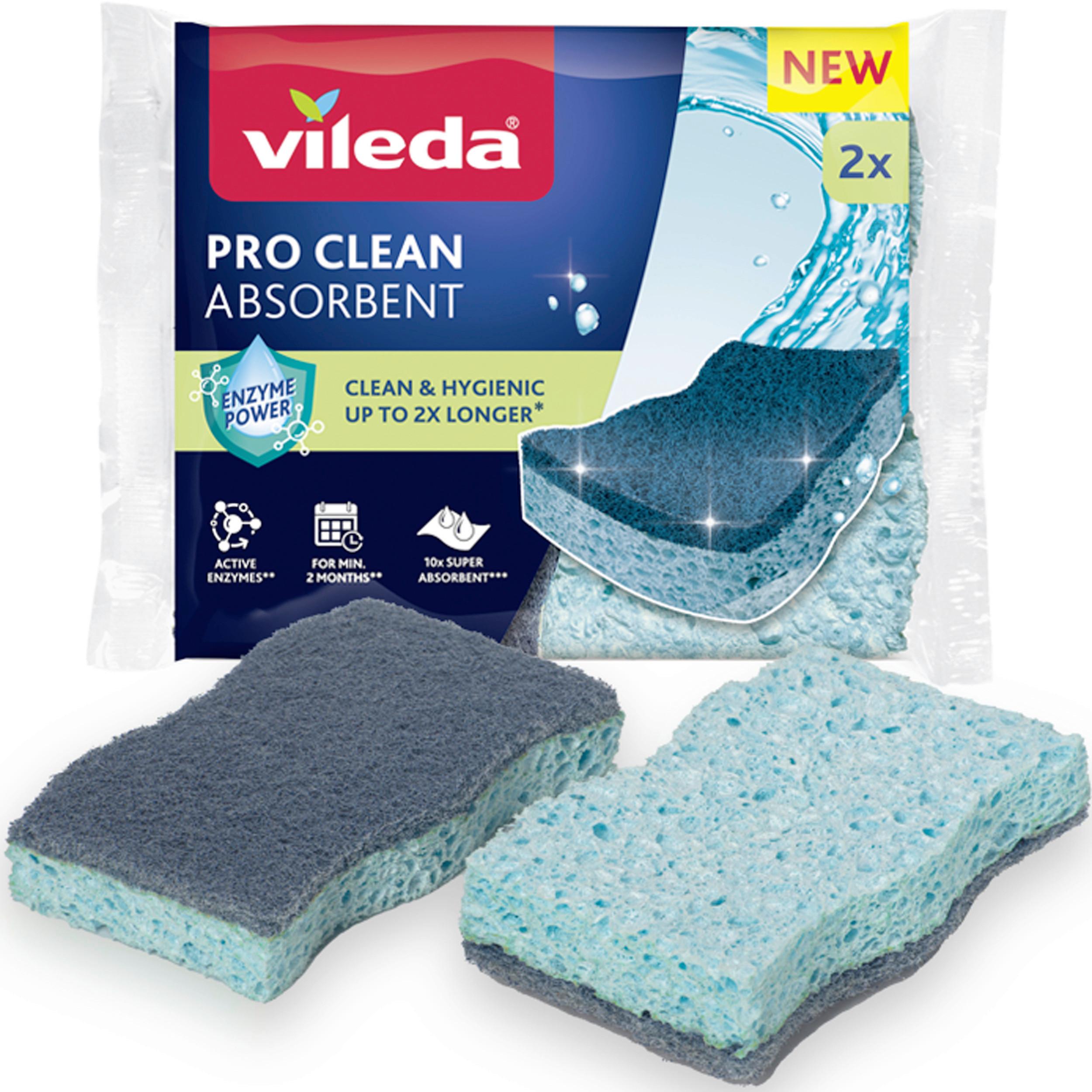 Edénytisztító Szivacs Pro Clean 2db - türkiz, Basics, természetes anyagok (12,2/16,5/2,5cm) - Vileda