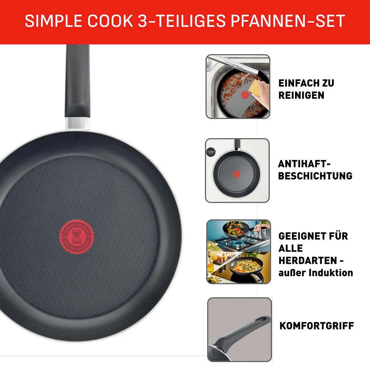 PFANNENSET SIMPLE COOK - Schwarz, Basics, Metall
